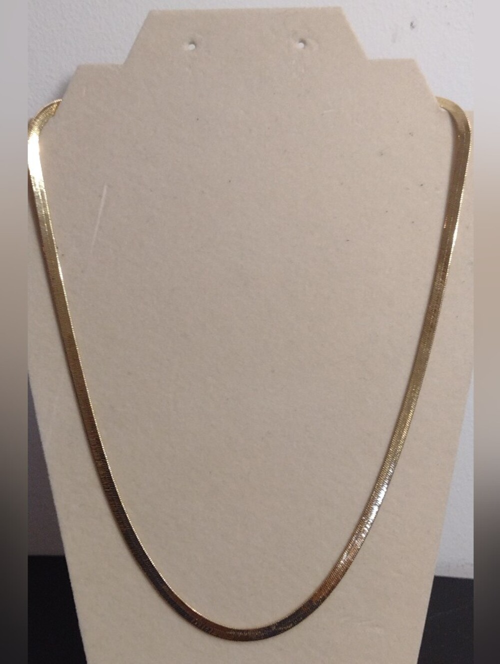 Gold Herringbone Chain Necklace - Elegant Women’s Jewelry